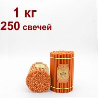Свечи восковые Медово - янтарные Оранжевые №100, 1 кг (церковные, содержание пчелиного воска не менее 50%)