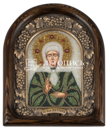 Икона "святая блаженная Матрона Московская" (Дивеевская икона из бисера) фото 3