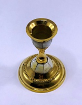 Подсвечник латунный, основание из камня, 20 мм (Арт. 16029)