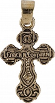 Нательный крест, металлический, малый (цвет «бронза»), 10 штук (арт. 09015)