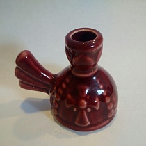 Подсвечник Колокольчик керамический, красный