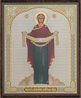 Икона "Покров Пресвятой Богородицы" (оргалит, 120х100 мм)