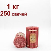 Свечи восковые Медово - янтарные красные № 100, 1 кг (церковные, содержание пчелиного воска не менее 50%)