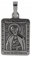 Икона нательная с гайтаном: мельхиор, серебро "Святой Благоверный Великий Князь Александр Невский" 