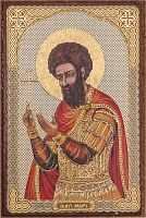Икона "Святой мученик Федор" (оргалит, 90х60 мм)