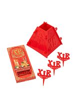 Набор Пасхальный: Пасочница №1, подсвечник в кулич (3 штуки), свечи "Пасхальные" красные с узорами