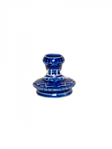 Подсвечник церковный керамический Афонский синий, подсвечник для свечи религиозный, d - 13 мм под свечу