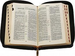 Библия в кожаном переплете, золотой обрез с указателями (арт. 14109)