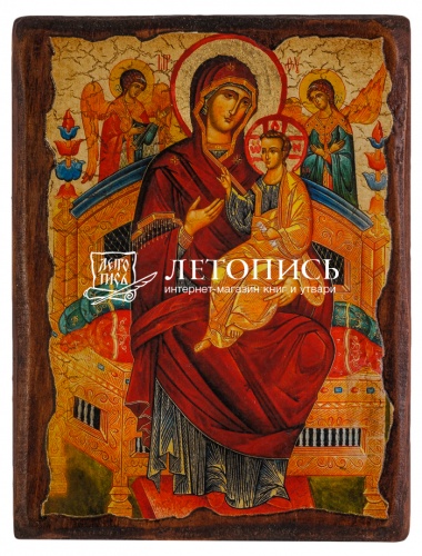 Икона Божией Матери "Всецарица" на состаренном дереве и холсте (арт. 12785)
