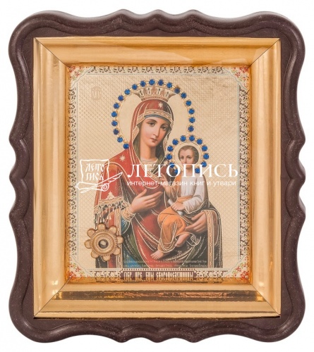 Икона  Божией Матери "Скоропослушница" с мощевиком, в фигурной рамке  фото 2