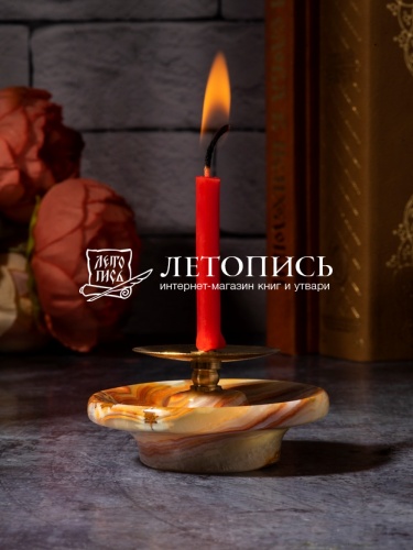 Подсвечник декоративный из оникса 6х4 см с иглой для свечей фото 7