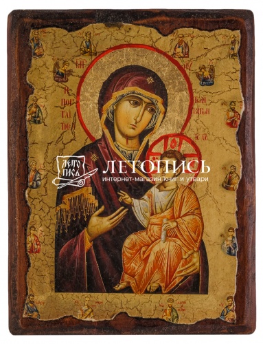 Икона Божией Матери "Иверская" на состаренном дереве и холсте (арт. 12791)