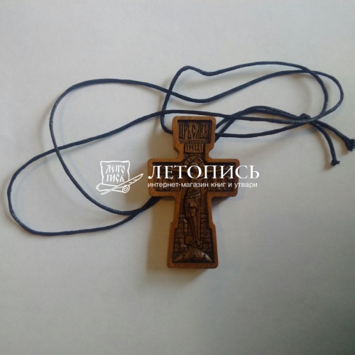 Крест нательный деревянный из груши с гайтаном (арт. 13532) фото 3
