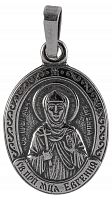 Икона нательная с гайтаном: мельхиор, серебро "Святая Преподобномученица Евгения Римская "