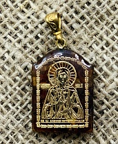 Иконка нательная из янтаря "Ксения Петербургская" (арт. 14175)