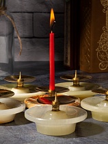 Подсвечник декоративный из оникса 6х4 см с иглой для свечей, набор из 6 штук