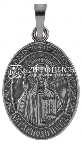 Икона нательная с гайтаном: мельхиор, серебро "Святая Равноапостольная Нина Просветительница"