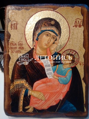 Икона Божией Матери "Утоли моя печали" на состаренном дереве и холсте (арт. 12769)