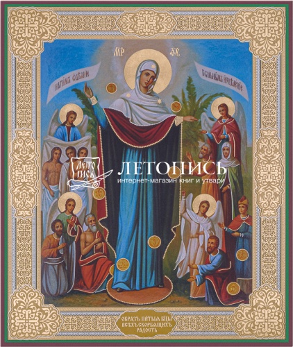 Икона Божией Матери "Всех скорбящих Радость" (оргалит, 210х170 мм)