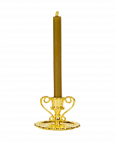Подсвечник металлический, цвет золото, в индивидуальной пластиковой упаковке, d - 8 мм под свечу