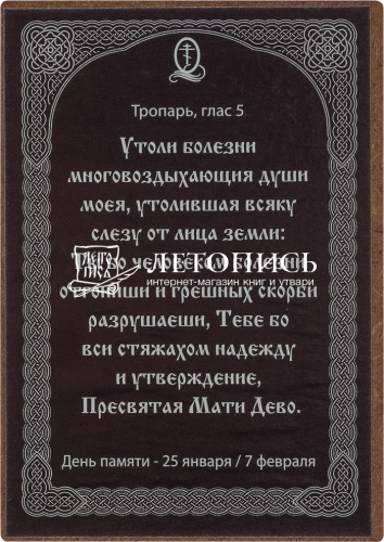 Икона Божией Матери "Утоли моя болезни" (оргалит, 90х60 мм) фото 2