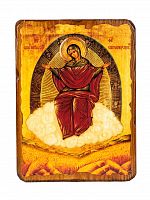 Икона Божией Матери "Спорительница хлебов" на состаренном дереве 170х130 мм 