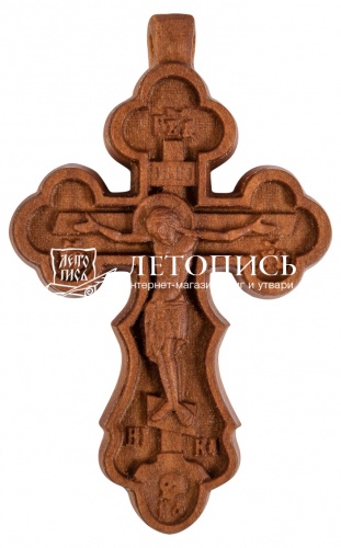 Крест нательный из дерева, темный (45х30 мм) (арт. 10010)