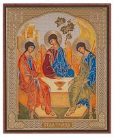 Икона "Святая Троица" (оргалит, 120х100 мм)