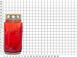 Неугасимая лампада со свечой, стеклянная, 14,5 см х 6 см - 1 шт. (арт. 09781)