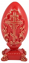 Яйцо Пасхальное из гипса, украшенное росписью и резьбой (арт. 10059)