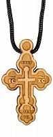 Крест нательный деревянный из самшита с гайтаном (арт. 10264)