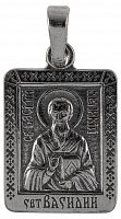Икона нательная с гайтаном: мельхиор, серебро "Святой Великий Василий Кесарийский" 