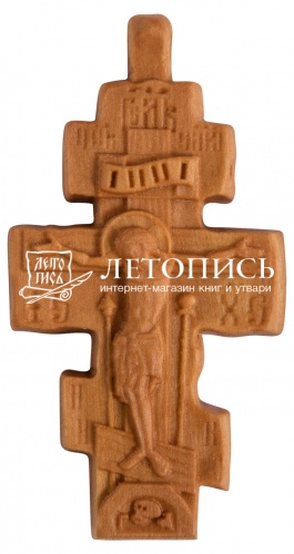 Крест нательный из дерева с распятием (40х25 мм, светлый) (арт. 10003)