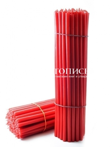 Красные восковые свечи "Калужские" № 20 - 1 кг, 54 шт., станочные фото 2