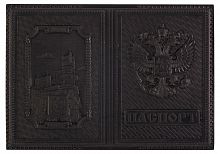 Обложка для гражданского паспорта из натуральной кожи (Ялта - Ласточкино Гнездо) (цвет: черный)