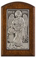 Икона Ангел Хранитель с младенцем (серебрение)