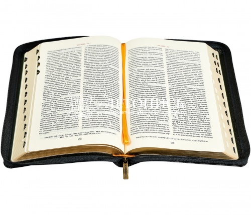 Библия в кожаном переплете на молнии, золотой обрез (арт.07389) фото 2