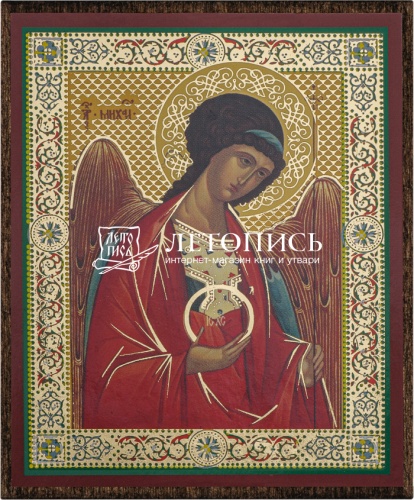 Икона "Святой Архангел Михаил" (на дереве с золотым тиснением, 80х60 мм)