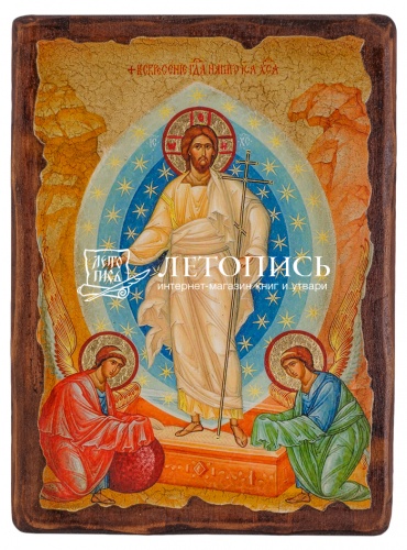 Икона "Воскресение Христово" на состаренном дереве и холсте (арт. 12782)