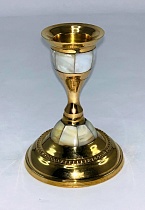 Подсвечник латунный, основание из камня, 20 мм (Арт. 16029)