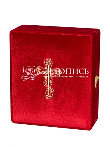 Складень венчальный, красный бархат (с вышитым крестом) (арт. 19973) фото 2
