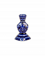 Подсвечник церковный керамический Серафим пламенный синий, подсвечник для свечи религиозный, d - 10 мм под свечу