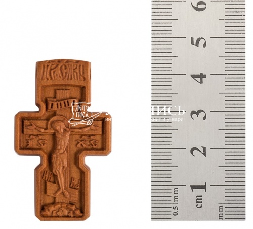 Крест нательный из дерева (40х25, светлый, груша) (арт. 10007) фото 2