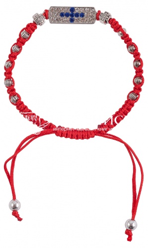 Красная нить - браслет, с крестом (цвет креста в ассортименте)