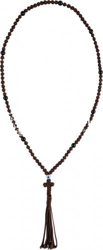 Четки вязанные (100) черные бусины, цвет коричневый (арт. 14630)