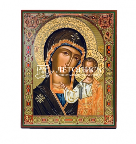 Икона Божией Матери "Казанская" (на дереве с золотым тиснением, 185х150 мм)