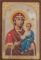 Икона Божией Матери "Одигитрия" Смоленская" (оргалит, 90х60 мм)