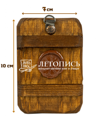 Икона Божией Матери "Знамение" на состаренном дереве 100х70 мм  фото 8