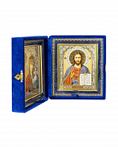 Складень венчальный, синий бархат (арт. 11645)