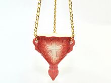 Подвесная керамическая лампада, красная (Арт. 17468)